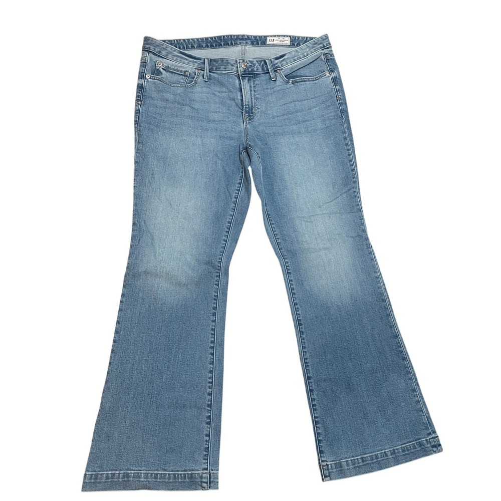 GAP Long & Lean‎ Reissue Low Rise Flare Jeans Light Wash Denim Women's 33/16R